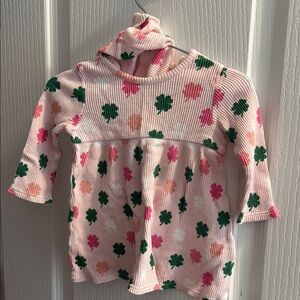 Charming Kids Waffle Peplum with  Matching Diaper Cover; Clover print!